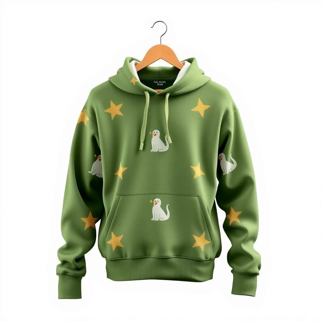 Patterns Green Hoodie