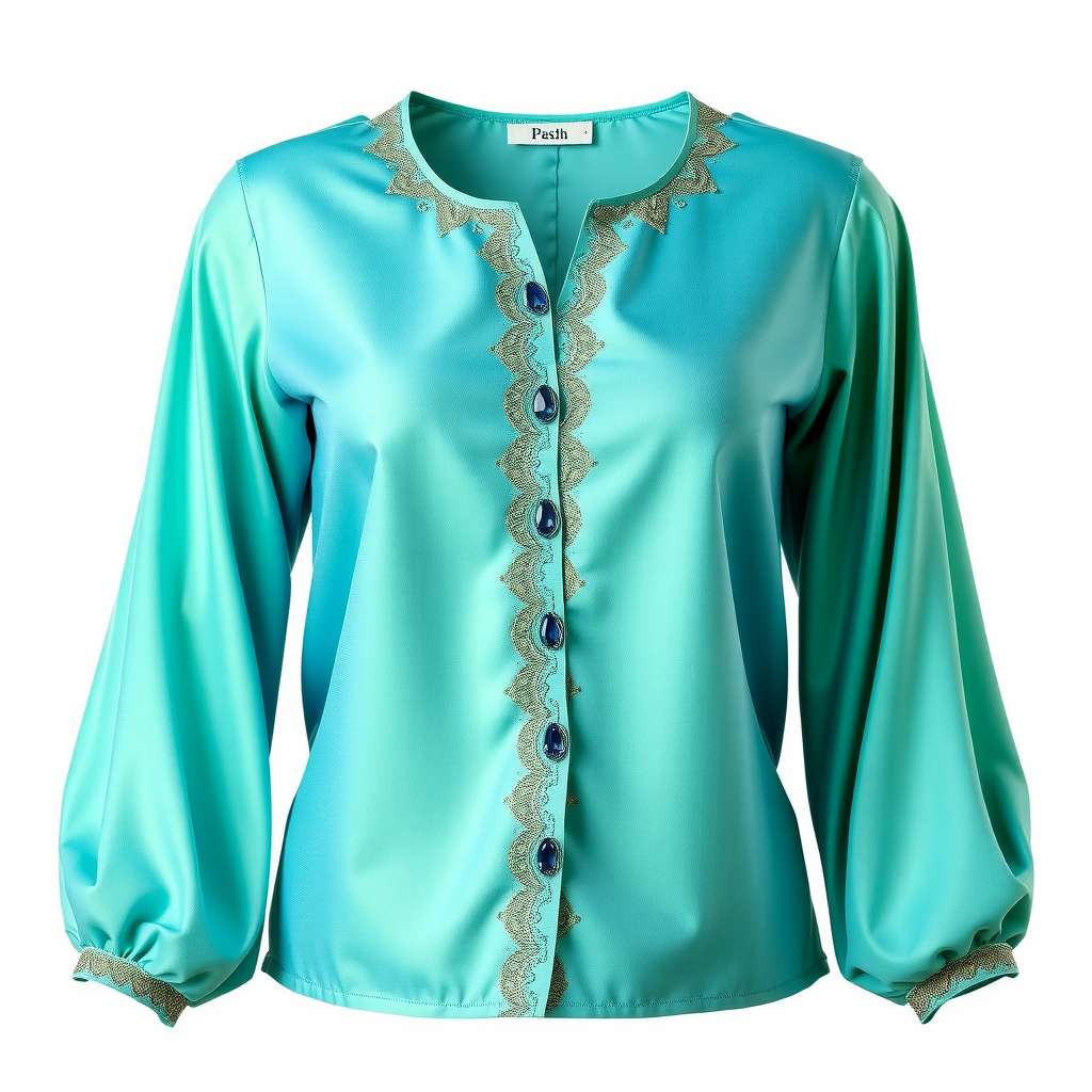 Blue Silk Blouse